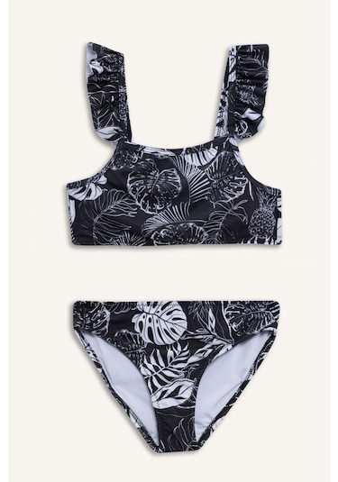 Defacto Kız Çocuk Çiçekli Bikini Takımı E5223a825hswt34 Beyaz