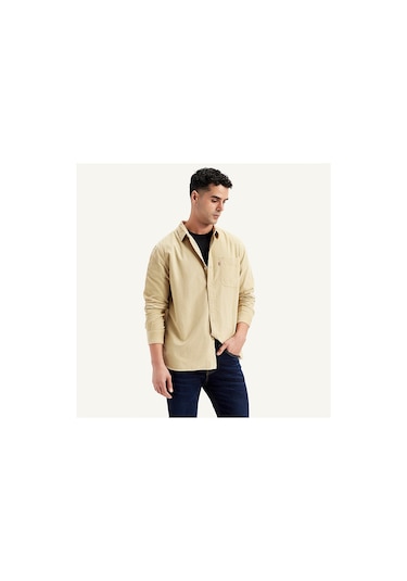 Levi's Erkek Bej Klasik Yaka Kadife Gömlek Bej
