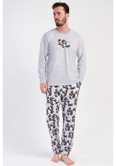 K312107 Vienetta Erkek Pijama Gri Melanj