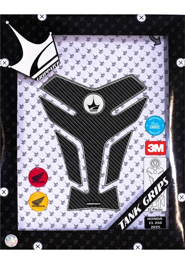 Honda Cl250 2025 İle Uyumlu Kaydırmaz 6d Karbon 21 Parça Tank Pad Seti Gc75 KARBON