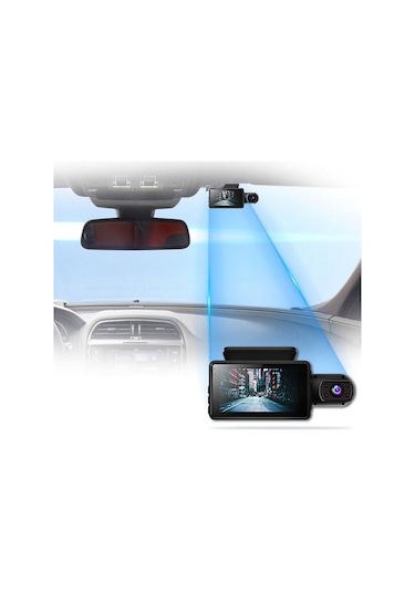 1440p Dvr Dash Kamera Ön Ve İç Çift Kamera Araba Dash Kamerası 3.5 İnç Ips Ekran