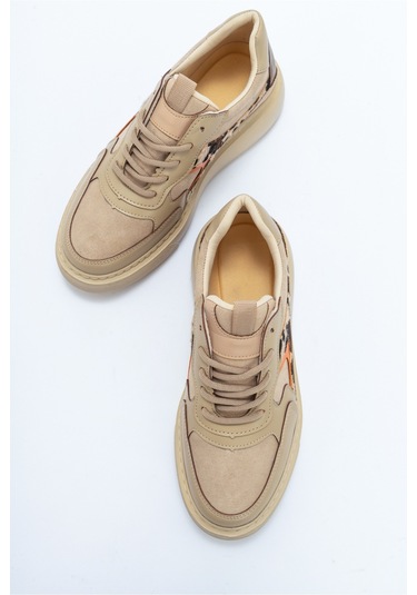 Luvishoes Aere Bej Desenli Kadın Spor Ayakkabı Bej