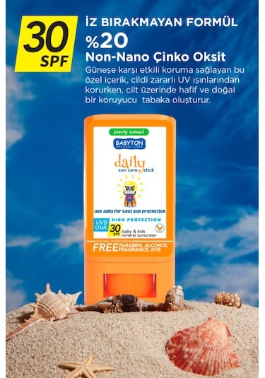 Babyton Doğal Güneş Koruyucu Stick 30 SPF 20 GR