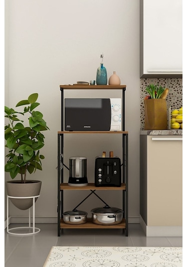 Morpanya Rota Çok Amaçlı Dolap Mutfak Bangosu Mikrodalga Fırın Rafı Malzeme Dolabı Düzenleyicisi