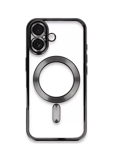 Newface  Apple  Uyumlu iPhone 16 Plus Kılıf Kross Magneticsafe Kapak - Siyah