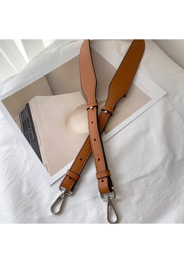 Fochsia 1 Adet Kadınlar İçin Minimalist Klasik Yapay Deri Ayarlanabilir Çanta Kayışı Brown Gümüş Toka