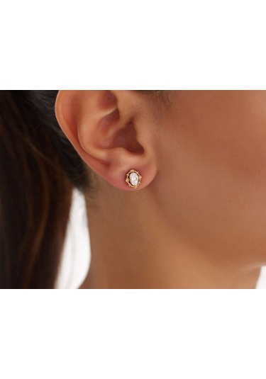 14 Ayar Atın Vintage Küpe Yeni T14292 Renkli