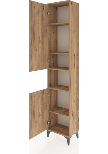 Arges Dolap 5 Raflı 2 Kapaklı 44x30x221 Çam-çam Çam
