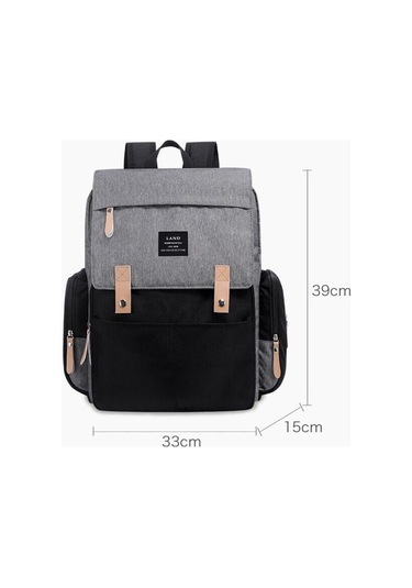 Jialan Anne Bebek Bezi Çantaları Landuo Anne Büyük Kapasiteli Siyah - Gri