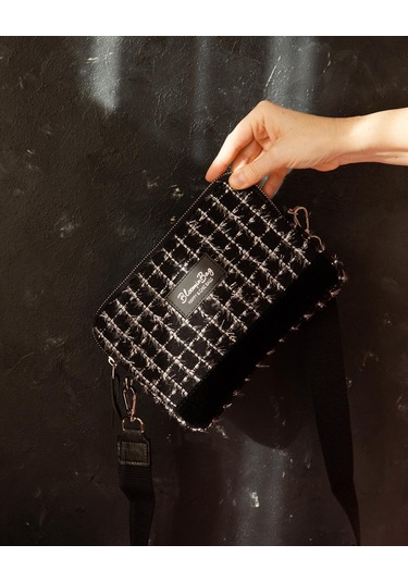 Bloominbag Noir Tweed Çapraz Çanta Siyah
