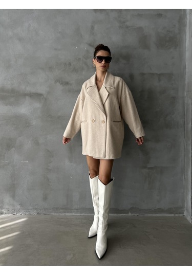 Taş 1. Sınıf Kalite Balık Sırtı Oversize Kaşe Kaban Taş