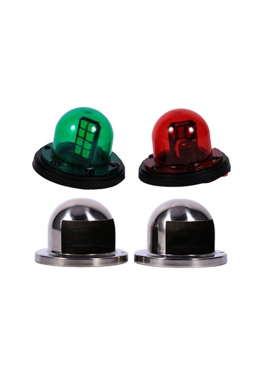 Shineyee Deniz Gemisi Navigasyon Lambası, 16 Ledli Kırmızı+yeşil , Paslanmaz Çelik, Su Geçirmez Ip68, Kolay Montaj, 2 Adet Set