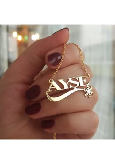 Kişiye Özel Kar Tanesi Isimli Gümüş Kolye 437794718