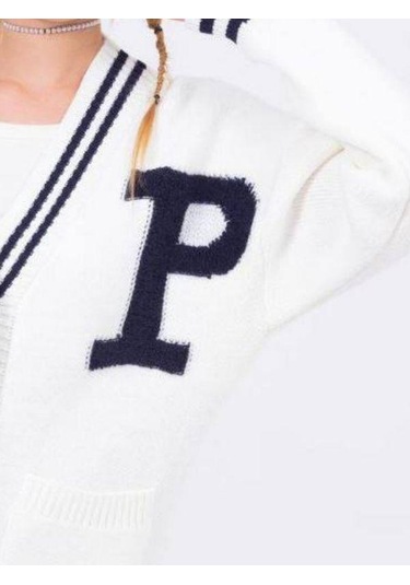 Kız Çocuk Triko Düğmeli Kolej Hırka-14363 Krem