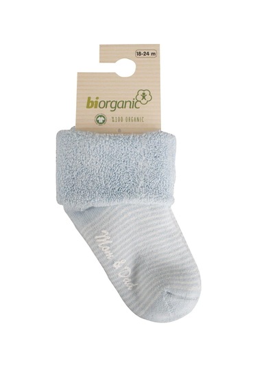 Kitikate Bibaby Biorganic Mom And Dad Kaymaz Çorap 68354 Mavi