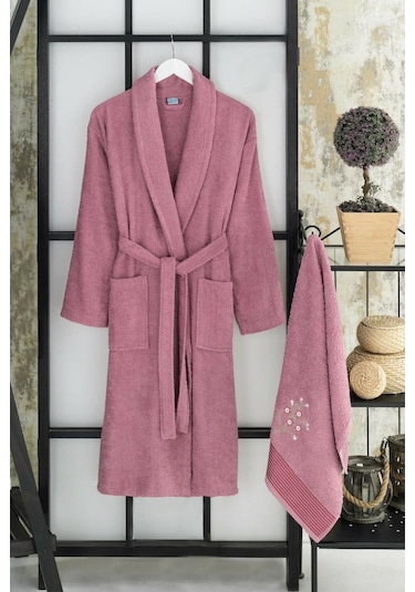 Elmira Erkek/Kadın Havlulu Banyo Bornozu Pamuklu Bay Bayan Bornoz (482439539)