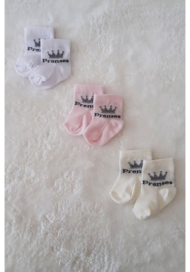 3lü Kız Erkek Bebek Yenidoğan Çorap Pamuklu Likralı Esnek 001