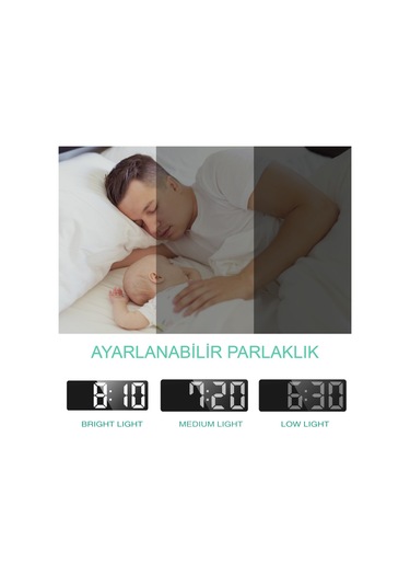 Led Ayna Dijital Masa Saati,elektronik Çalar Saat,takvim Termomtre