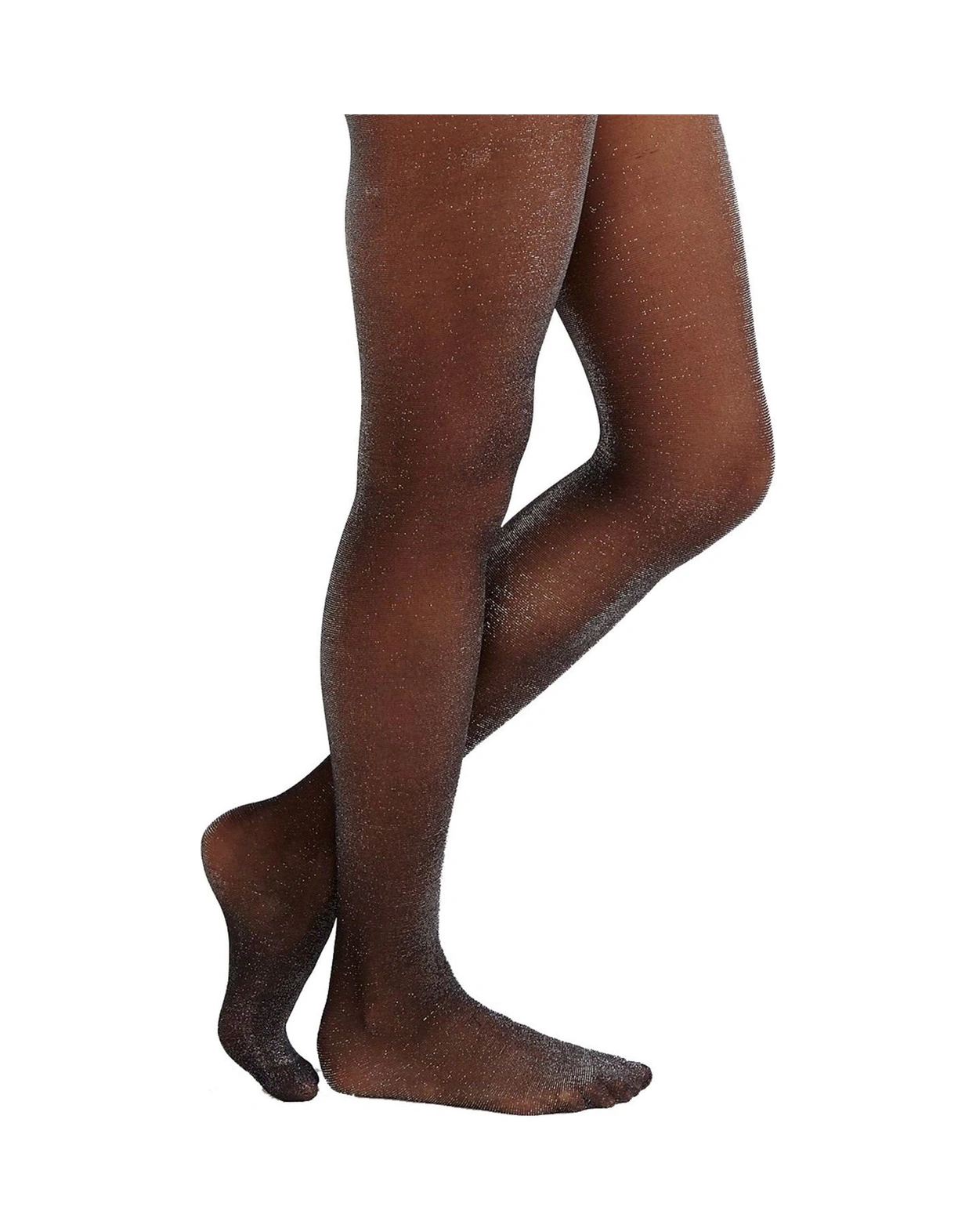 Kadın Penny Simli Micro Desenli Külotlu Çorap Siyah - Gümüş