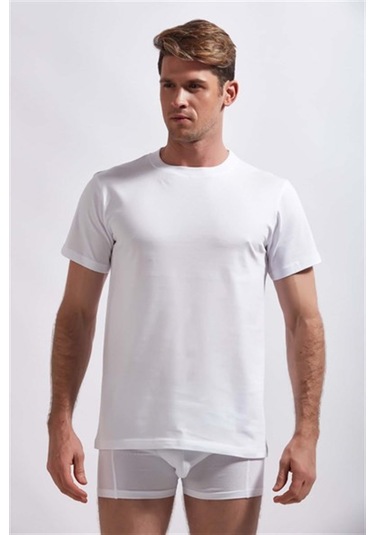 Josejuan 3'lü Erkek Atlet Sıfır Yaka Yarım Kollu Suprem %100 Pamuk 3304-3'lü Beyaz