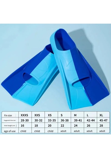Premium Silikon Yüzme Yüzgeçleri - Yetişkinler İçin Dalış Çok Renkli