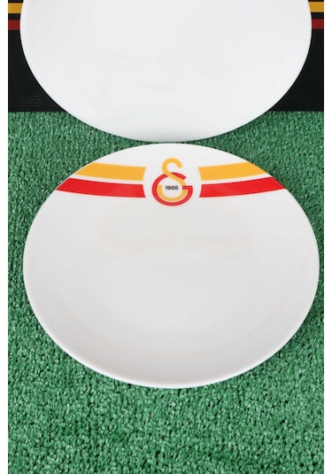 Dekomus İle Lisanslı Galatasaray 6 Kişilik Porselen Servis Tabağı Seti