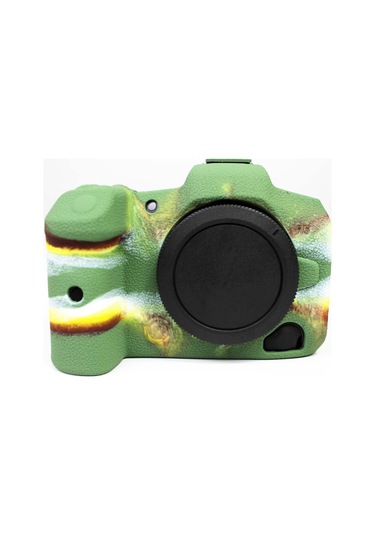 Butu Canon Eos R5 İçin Yumuşak Silikon Kılıf Kamera Koruyucu Cilt Çantası Gövde Kapağı - Kamuflaj