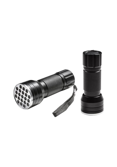 Shopzum Pm-6351 Uv Işınlı 21 Ledli 10 Cm Metal Kasa Pilli El Feneri