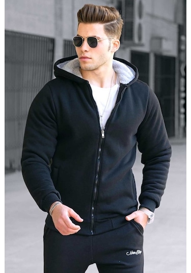 Madmext Içi Kürklü Siyah Hırka 22377 Siyah