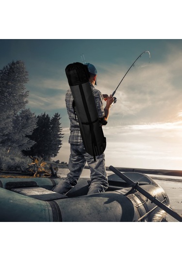 Xindoker Siyah Dış Mekan Balıkçılık Çantası, 600d Oxford Kumaş, Su Geçirmez, 5 Adet Kamış Ve Makine Taşıma Kabiliyeti, Çok Fonksiyonlu Envanter Saklama Çantası