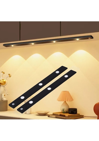 2 Adet 40cm Led Sensörlü Usb Şarjlı Mıknatıslı Mutfak,dolap Işık