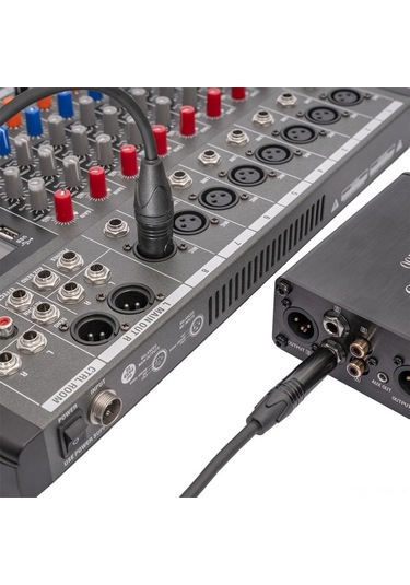 Fortunelane 1.8m Zink Alaşımlı Kasa Siyah Ses Kablosu: 6.35mm Trs Erkekden Xlr Mikrofona, Altın Kaplama, Direk Kullanım