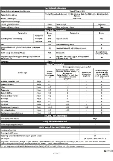Regal CD 30001 Dikey Derin Dondurucu