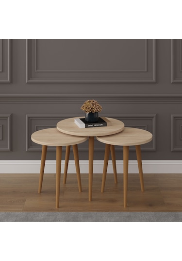 3 Lü Yuvarlak Zigon Sehpa Ahşap Ayaklı-sehpa01-sonoma