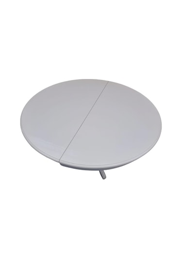 Masa Baba Ayak Ihlamur Ağacı  MDF Tabla, Parlak Krem Lake Boya 110 cm İtinalı paket kergo El Yapım