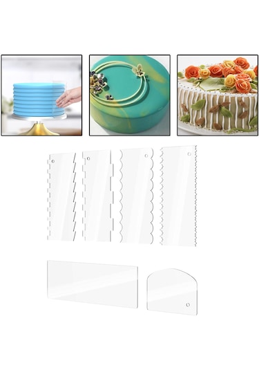 Suntek 6 Paket Kek Kazıyıcı Seti Mousse Kitchen Supply Için