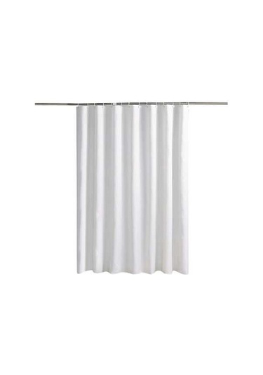 Ulzyvf Su Geçirmez Banyo Perdesi - Polyester Kumaş - 8/10/12/16 Kancalı - Siyah/beyaz/gri Beyaz