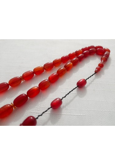 Mesut Elma Usta İmzalı Simli Sıkma Kehribar Tesbih... Ölçü 7x10