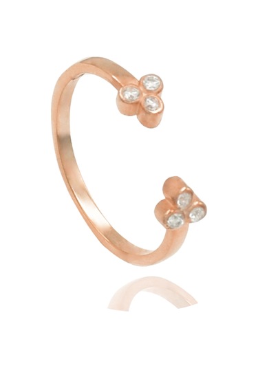 Brezza Lusso Jewelry Ziron Taşlı Kadın Gümüş Yüzük Ayarlanabilir Rose