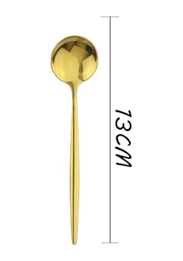 6 Adet Siyah Yemek Takımı Kaşık Seti Ayna Paslanmaz Çelik Çatal Bıçak Kaşık Seti Yemek Takımı Kahve Çay Kaşığı Sofra Ev Mutfak Gümüş Siyah & Altın Siyah - Altın