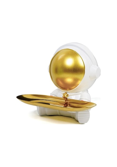 Opulentliving Reçine Astronot Heykeli, Anahtar Telefon Saklama, Suntek Konteyner Bibloları İçin Tepsi Orta Boy Orta