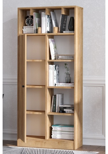 Decormet Jemma Kitaplık Safir Meşe Çok Renkli