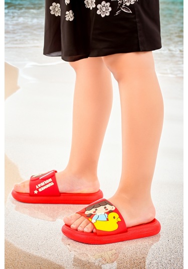 Kiko Kids Eva Plaj Havuz Okul Kreş Kız Çocuk Terlik Twg 015 Kırmızı