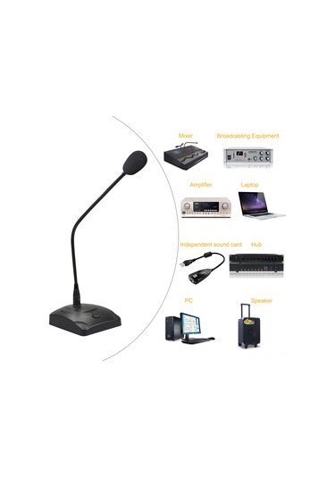 Youmex K-12 Kartal Mikrofon, Masaüstü Konferans Ve Canlı Yayın İçin Yönlendirilebilir Kapasitif Mikrofon 1.5 M
