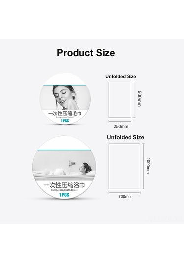 Xiyyadms Sıkıştırılmış Pamuk Havlu Seti - Seyahat Ve Kamp İçin Pratik, Taşınabilir, 6 Adet Beyaz