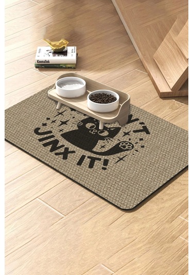 Matgo Pati Süper Mood Deri Nazar Etme Krem Beslenme Matı Kaymaz Su Geçirmez Kedi Köpek Mama Paspası