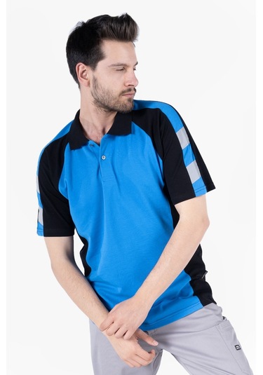 Polo Yaka T-shirt Mavi - Siyah