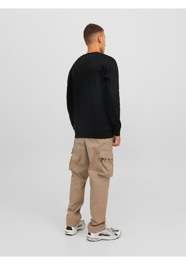 Jack&jones Dust Erkek Siyah Bisiklet Yaka Sweatshirt 12240211-BLK Siyah