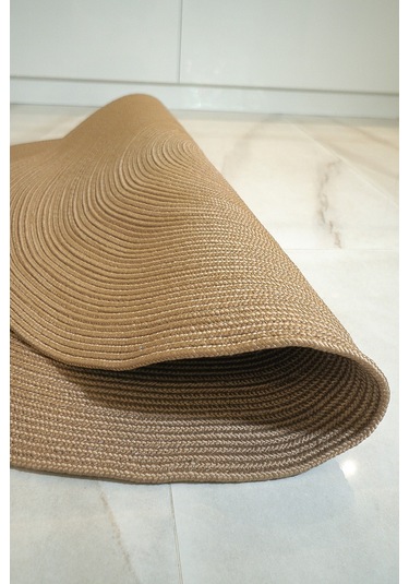 Jüt Yuvarlak Hasır Görünümlü Klasik Halı Kilim Jüt