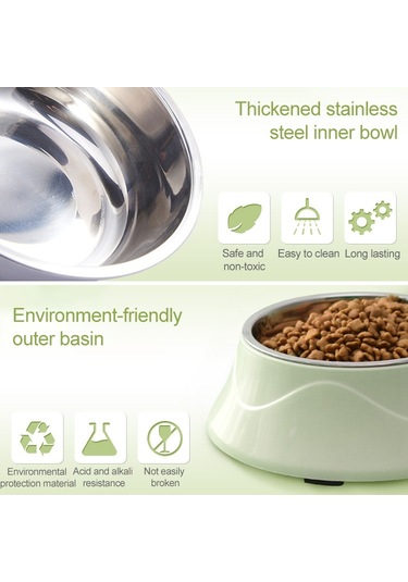 Sones Evcil Hayvan Mama Kasesi Paslanmaz Çelik Köpek Kedi Çift Kullanımlı Kase